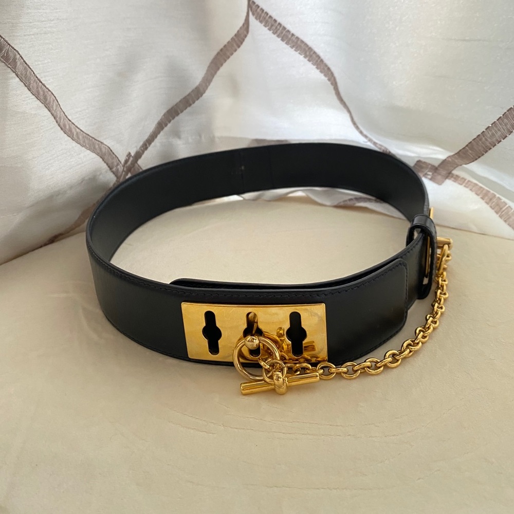 Celine black gold chain belt